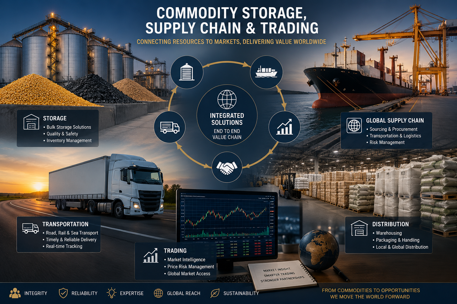Commodity Storage, Supply chain and  trading