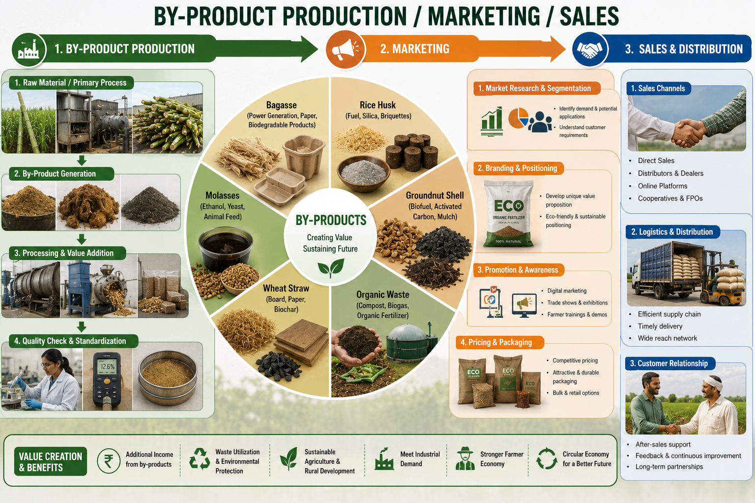 By Product production / marketing / sales